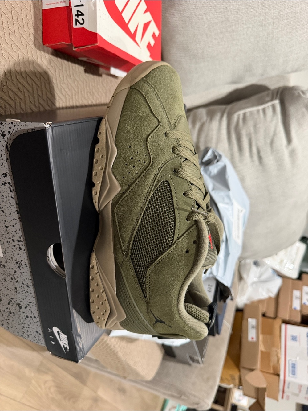 Nike Olive Suede Low-Top Sneaker